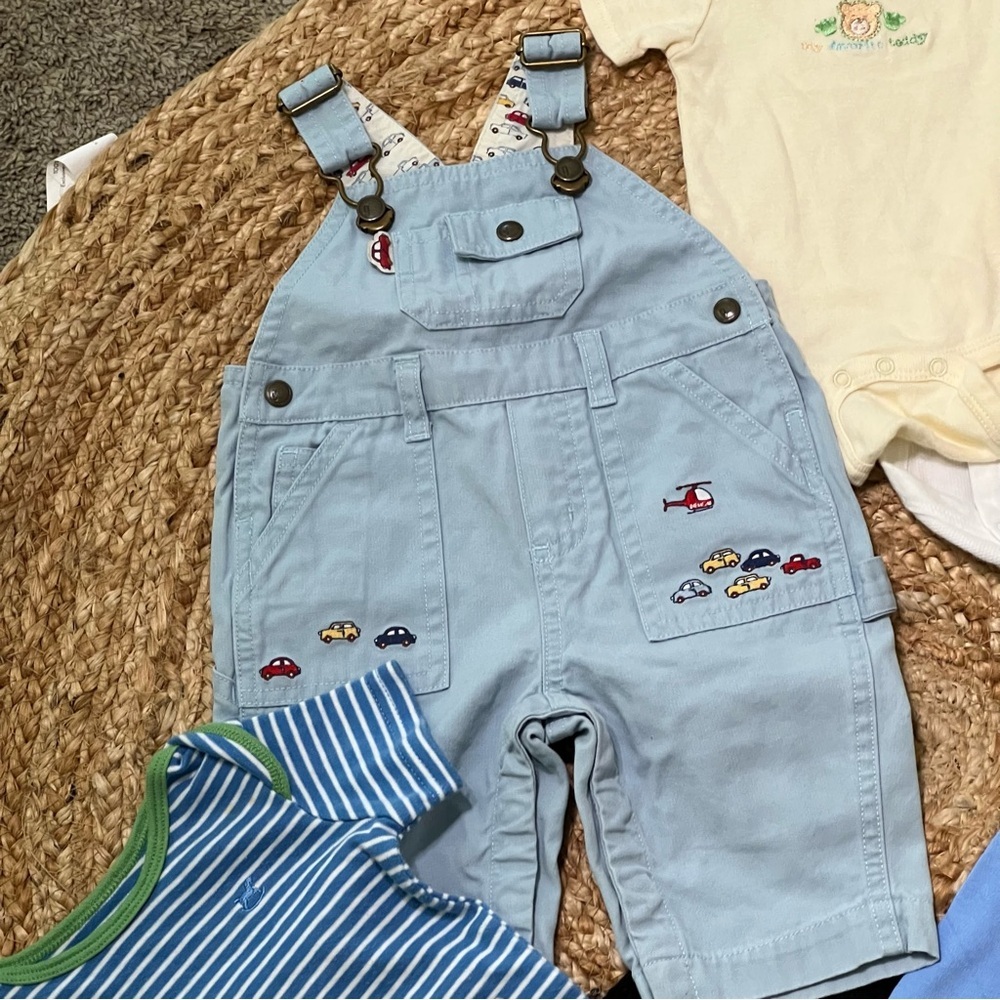 Vintage 90s baby boy clothing bundle 100% cotton 0-3 months set, bibs, & onesies - Picture 7 of 15